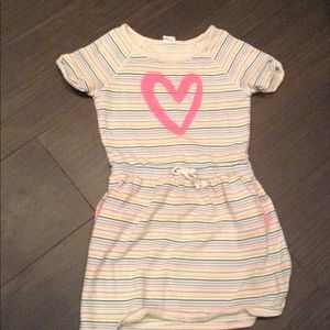 Striped dress with Pink Heart